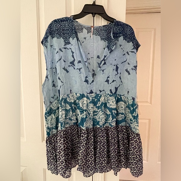 NWT, Free People “Gotta Have You” Tiered Tunic, Blue and Purple, Small - Picture 6 of 6